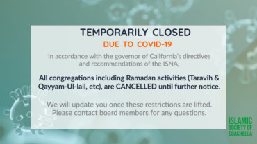 Covid 19 Ramadan Update